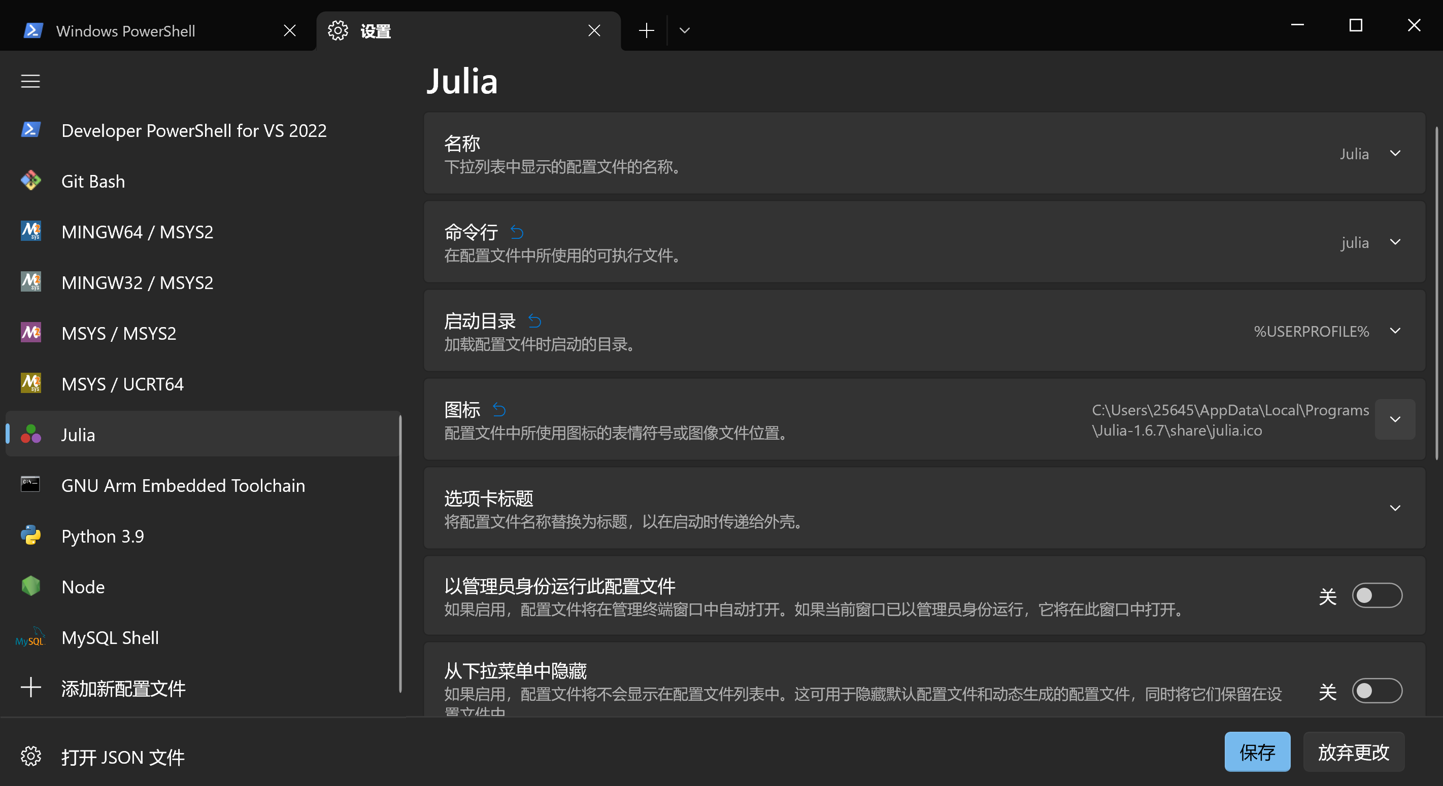 Julia终端设置